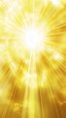 Obraz premium Radiant gold light burst with rays and abstract clouds creating a heavenly ethereal effect