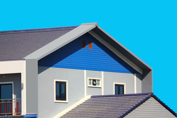home exterior using roof triangle shape and mix and match color