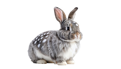 Obraz premium isolated light grey with white spots easter rabbit