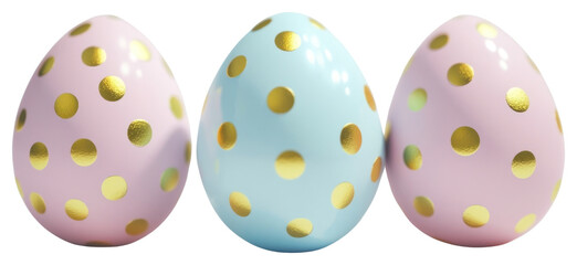 Fototapeta premium PNG Easter eggs with polka dots colorful easter pastel.