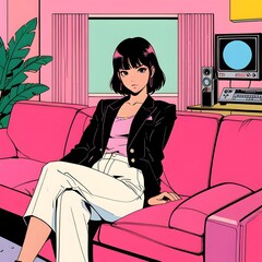 women smilling, 笑っている女性 , アニメの笑顔のイラスト、笑顔のアニメの女の子、かわいいアニメの女の子, Anime girl smilling, AI generative, Ai anime girl illustrations	