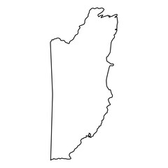 Outline Map of Belize outline border shape, geography Central America