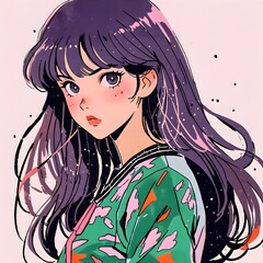 women smilling, 笑っている女性 , アニメの笑顔のイラスト、笑顔のアニメの女の子、かわいいアニメの女の子, Anime girl smilling, AI generative, Ai anime girl illustrations	