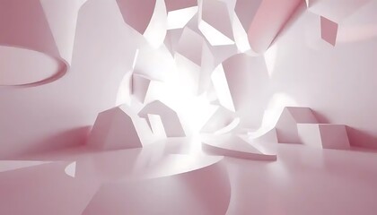 Abstract Pink Geometric Shapes Interior Design
