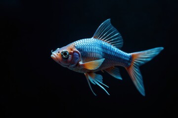 Fototapeta premium An Aquatic Jewel Vibrant Scales and Graceful Fins of a Striking Fish in Dark Water