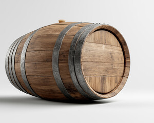 Wine barrels arranged elegantly on a soft white background showcasing luxury and intricate craftsmanship