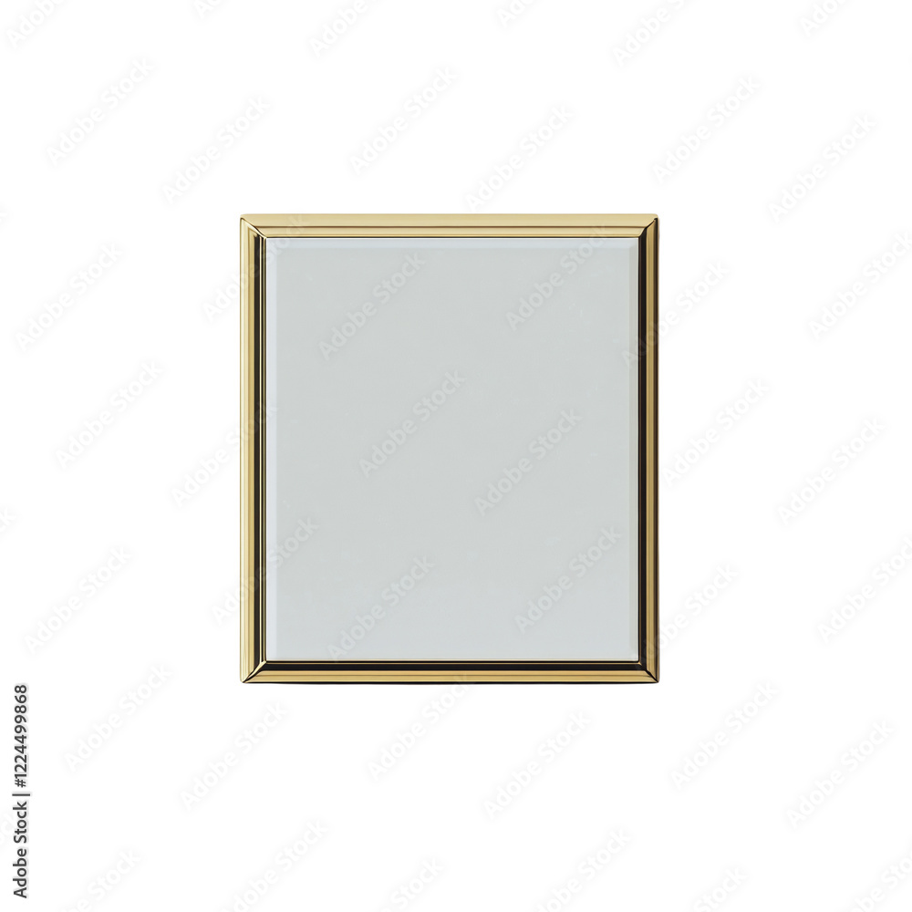 Poster the image shows a square picture frame with a gold border and a blank white interior space ready for