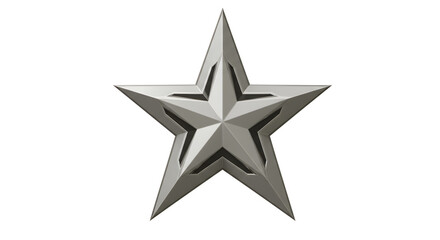 Fototapeta premium Silver Metal Star Award Badge Design Illustration isolated on white background. Generative AI