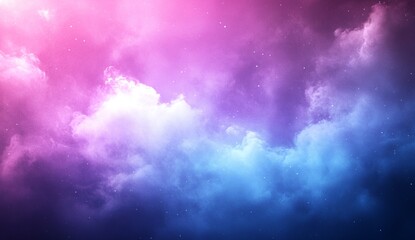 Obraz premium Dreamy Pink Blue Nebula Cloudscape Cosmic Sky Background Fantasy Art Space Galaxy Universe Stars Night soft
