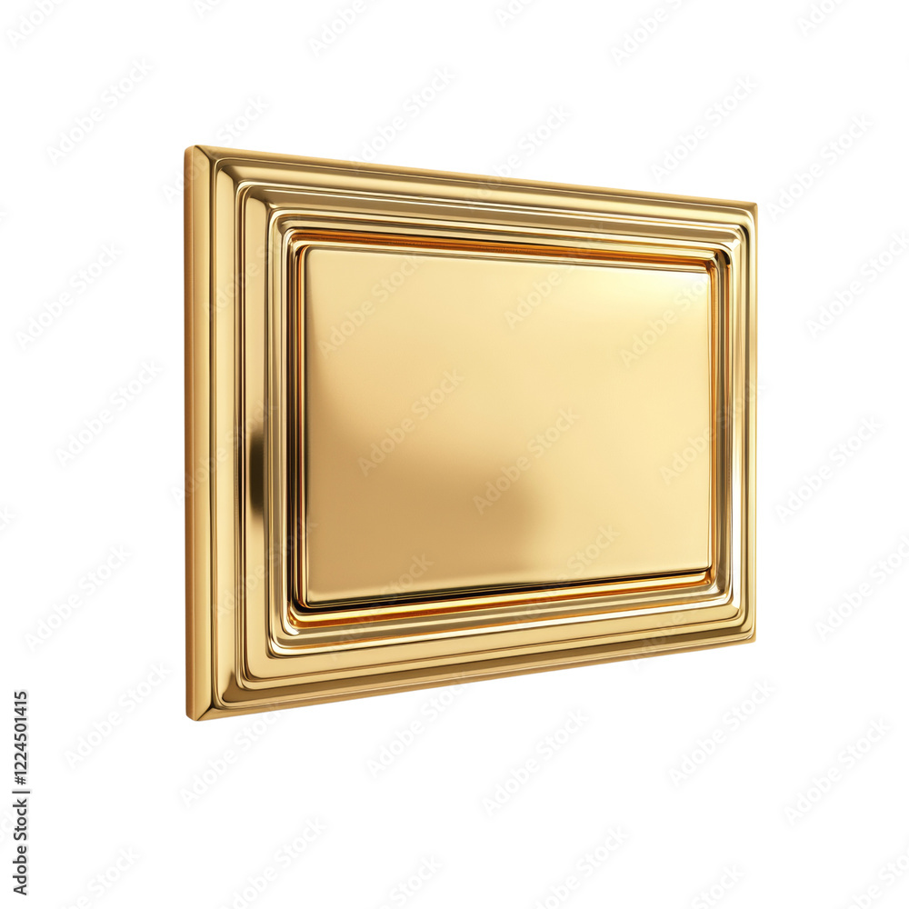 Fototapete A three dimensional render of a golden rectangular frame with a blank central panel ideal for design purposes.