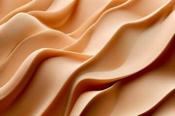 Fototapeta premium Mocha Mousse Pantone color abstract background with flowing soft textures and smooth curves, representing luxurious fabric and elegant composition for modern design aesthetics.