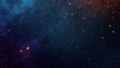 Obraz premium Dark abstract banner, grainy black texture with blue, orange, purple gradient , noise, illustration