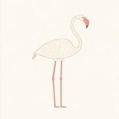 Fototapeta premium Elegant and Minimalistic Illustration of a Single Flamingo Bird