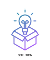 Purple gradient line product presentation icon that shows softness and stability