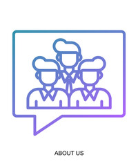 Purple gradient line product presentation icon that shows softness and stability