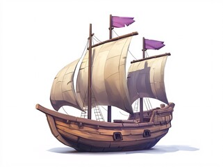 Naklejka premium old ship model