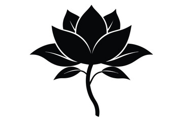 Elegant flower black silhouette vector art, perfect for creative and stock design projects.