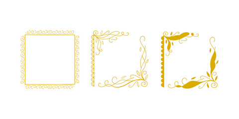 Decorative wedding frames, antique museum picture borders, or deco dividers. Isolated icons vector set