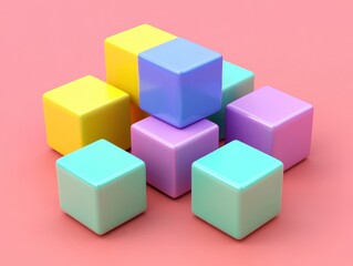 Fototapeta premium Abstract gold shapes, geometric design, 3d render, Generative AI