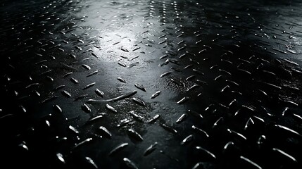 Wet Diamond Plate Metal Surface Texture