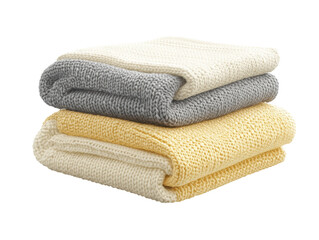 Isolated Neatly folded knitted throws