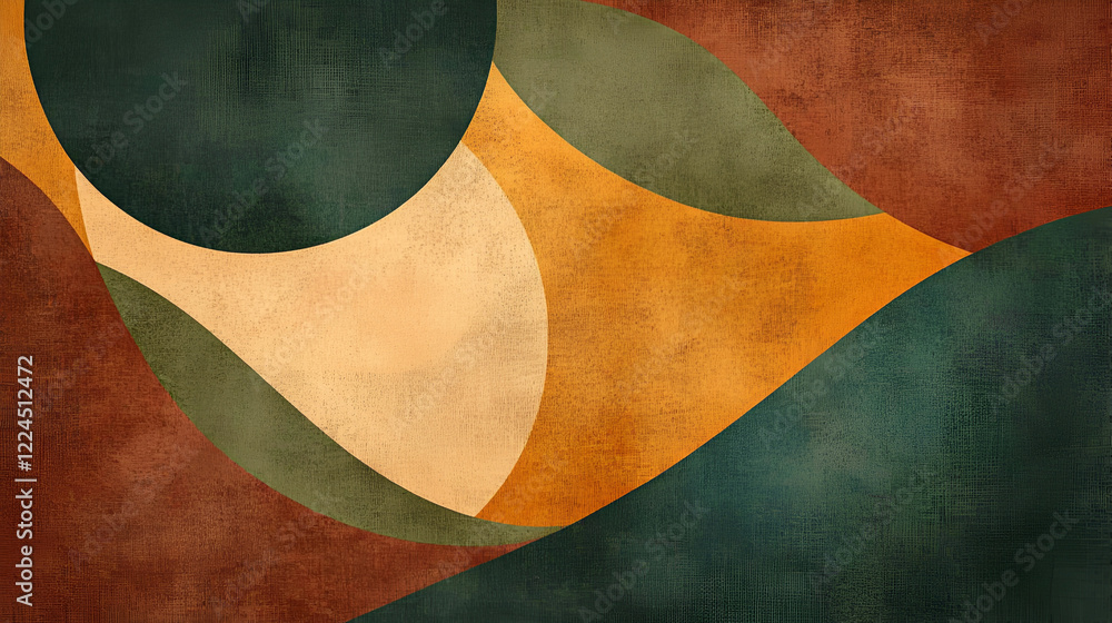 Poster abstract geometric shapes: a mesmerizing blend of earthy hues, this abstract art piece features over