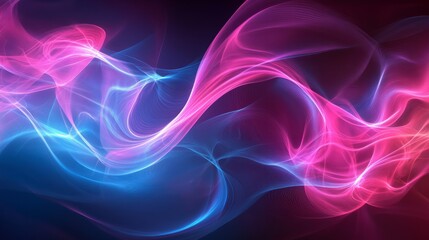 Fototapeta premium Abstract psychedelic background with vibrant fractals and swirling patterns in neon pink and blue 