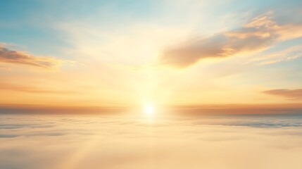 Fototapeta premium Golden Sunset Above a Sea of Clouds