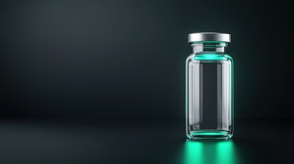 Glass Vaccine Bottle with Neon Lighting Effect