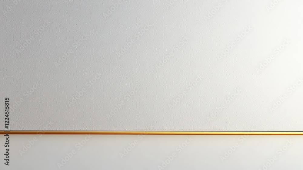 Poster minimalistic white background with a thin horizontal golden line in the lower third of the frame
