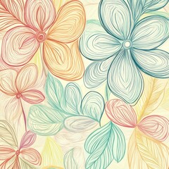 Pastel floral pattern, spring design, nature background, greeting card