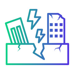 earthquake Line Gradient Icon
