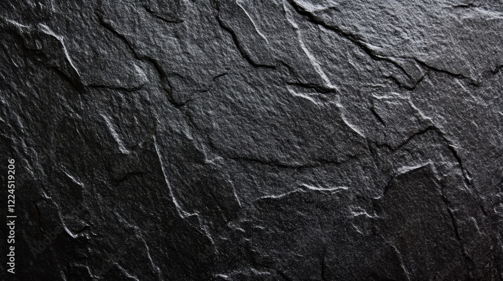 Poster textured black slate surface with natural patterns and lines