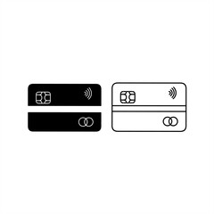 Black and white credit card icon.
