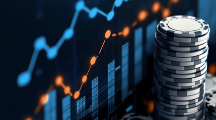 Financial growth graph. Sales increase, marketing strategy concept.