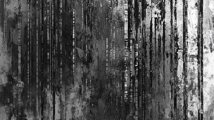 Abstract Grunge Texture with Vertical Lines in Black and White Tones