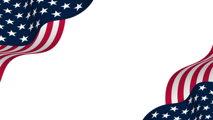Presidents Day background. American flag decoration elements on transparent background. American flag background PNG.