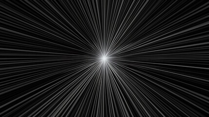 Obraz premium Abstract Black and White Radiating Lines Design