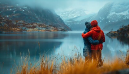 Fototapeta premium Embracing serenity norway's fjords photography nature scenic warm moments
