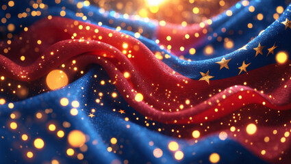 Abstract A Glowing Tribute to the American Flag: A Festive and Patriotic Display