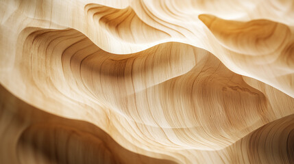 Intricate Patterns of Polished Wood Showcasing Natural Grains and Waves in a Close-Up View