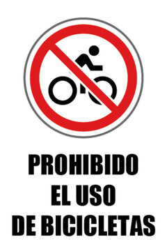 prohibido el uso de bicicletas