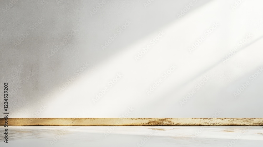 Poster minimalistic white background with a thin horizontal golden line in the lower third of the frame