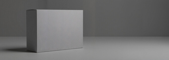 Fototapeta premium Rectangular box mockup on gray background