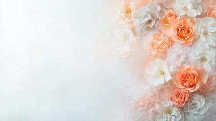 Soft Floral Arrangement with White and Peach Flowers