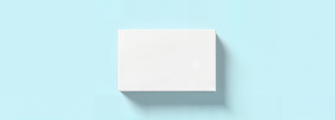 Rectangular box mockup on light blue background