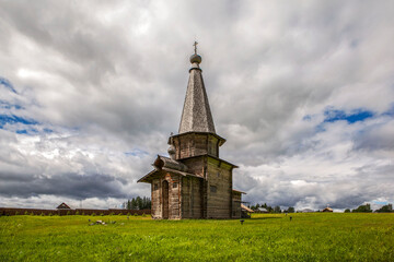 St. George's Church of the late 17th century from the village of Potsky Pogost, Verkhovsky Village Council, Tarnogsky District. Architectural complex "Semenkovo", Vologda Oblast, Russia
