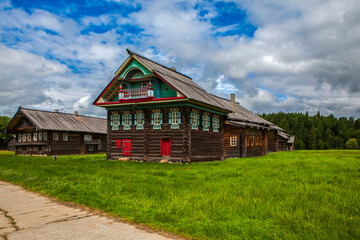 House of V.N. Kopylov 1881 from the village of Korostelevo Korobitsynsky village council Syamzhensky district. Architectural complex "Semenkovo" Vologda region. Russia