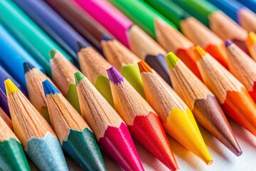Fototapeta premium Colorful Pencils on White Background - Education & Art Supplies Stock Photo