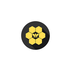 Obraz premium Honeycomb with bee icon isolated on transparent background